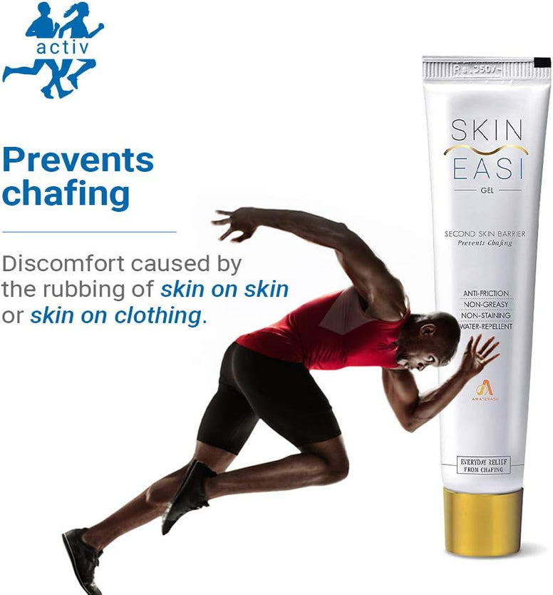 SkinEasi Activ Anti-Chafing Silicone Gel, Avoids Chafing, Blisters & Rashes from Sports & Fitness Activities, Helps Healing of Skin Rub, Itchy & Sore Skin, Enjoy Chafe Free Runs, 20+20gm (Pack of 2)