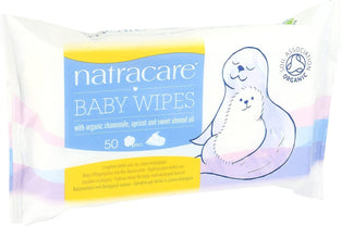 (12 PACK) - Natracare - Org Cotton Baby Wipes | 50wipes | 12 PACK BUNDLE