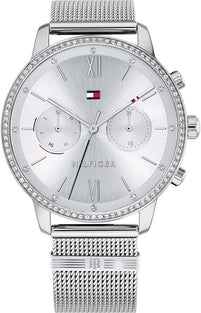 Tommy Hilfiger Womens Multi Dial Quartz Watch Blake with Stainless Steel Mesh Band