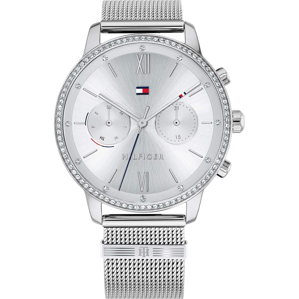 Tommy Hilfiger Womens Multi Dial Quartz Watch Blake with Stainless Steel Mesh Band