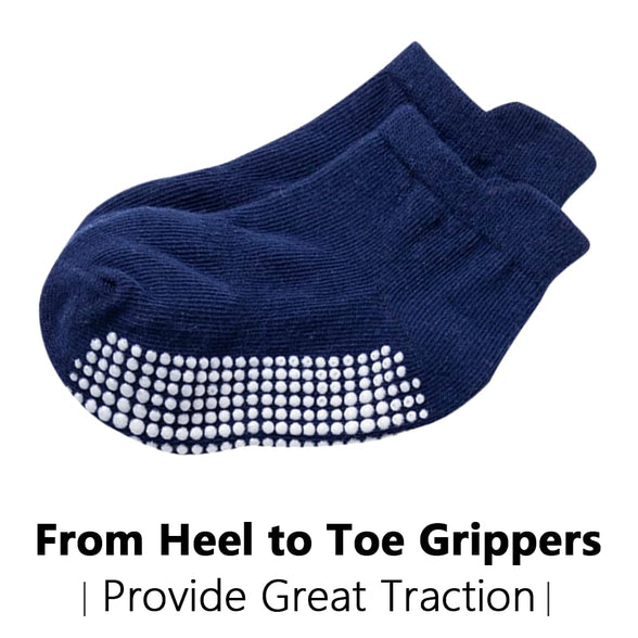 Paratoland Toddler Socks for Boys and Girls - Non Slip Baby Socks - Breathable Low Cut Anti Skid Socks for Kids