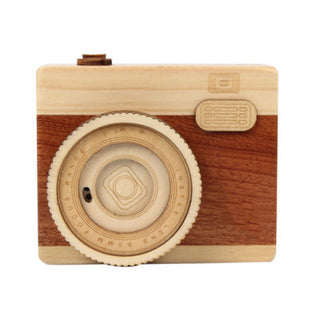 POSICHE Music Box Hand Crank Wooden Music Cartoon Decoration Wooden Box Creative Rotating Shutter Retro Camera Music Box Valentine Day Birthday Gift Music: Castle In The Sky or Spirited Away (wide)