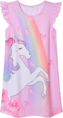 Girls Princess Nightgown Cotton Nightdress Sleepwear Pajamas Dress for Kids