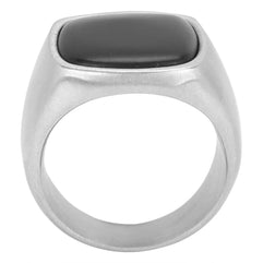 Stainless Steel Ring For Men, Classic Steel Color Chain Selfie Lights Wedding Band Rings Set For Mobile-Flashes-And-Selfie-Lights Jewelry For Accessory (Black)