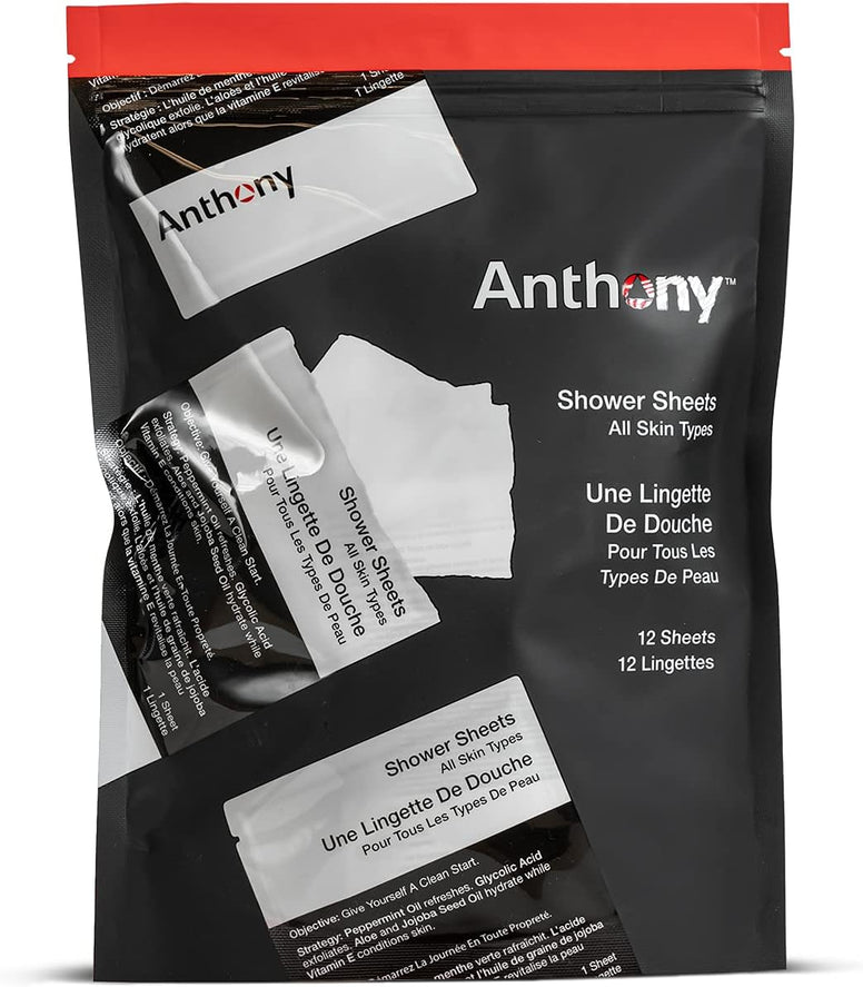 Anthony Body Wipes for Adults Bathing, Post Workout, & A Must Have Camping Personal Care Product – Travel Shower Wipes No Rinse Body Wash – Disposable Wash Cloth Towelettes 12 9”x12.5”