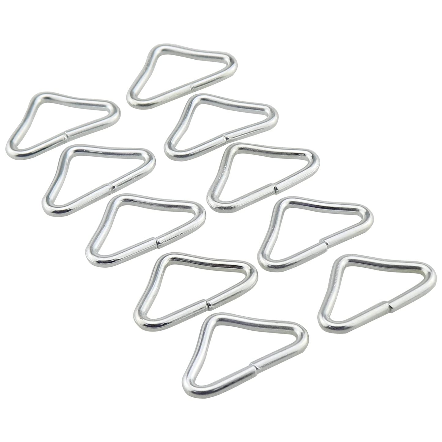 DGZZI Trampoline Triangle Buckle 10PCS Galvanize Trampoline Mat Triangle Ring, V- Rings for Trampoline Replacement Parts Bag Trampoline Mat Craft, Triangle Ring Buckle
