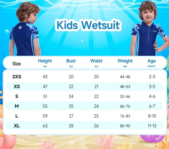 Karrack Girls and Boys One Piece Rash Guard Swimsuit Kid Water Sport Short Swimsuit UPF 50+ Sun Protection Bathing Suits