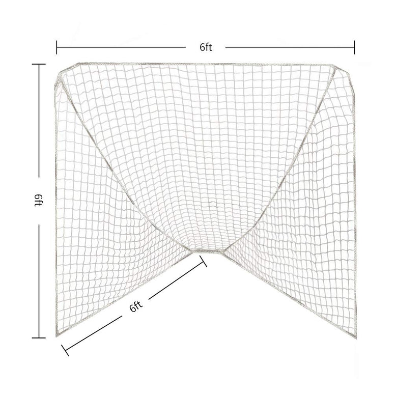 Aoneky 6' x 6' Replacement Lacrosse Goal Net - Only The Netting - Fit 6 x 6 x 6 ft and 6 x 6 x 7 ft Goal