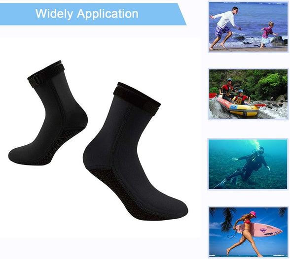 ReHaffe Water Neoprene Socks 3mm Sand Volleyball Socks Anti Slip Diving Booties for Men Women Youth Kids Swimming Surfing Snorkeling Spearfishing Wadeing and Water Sports