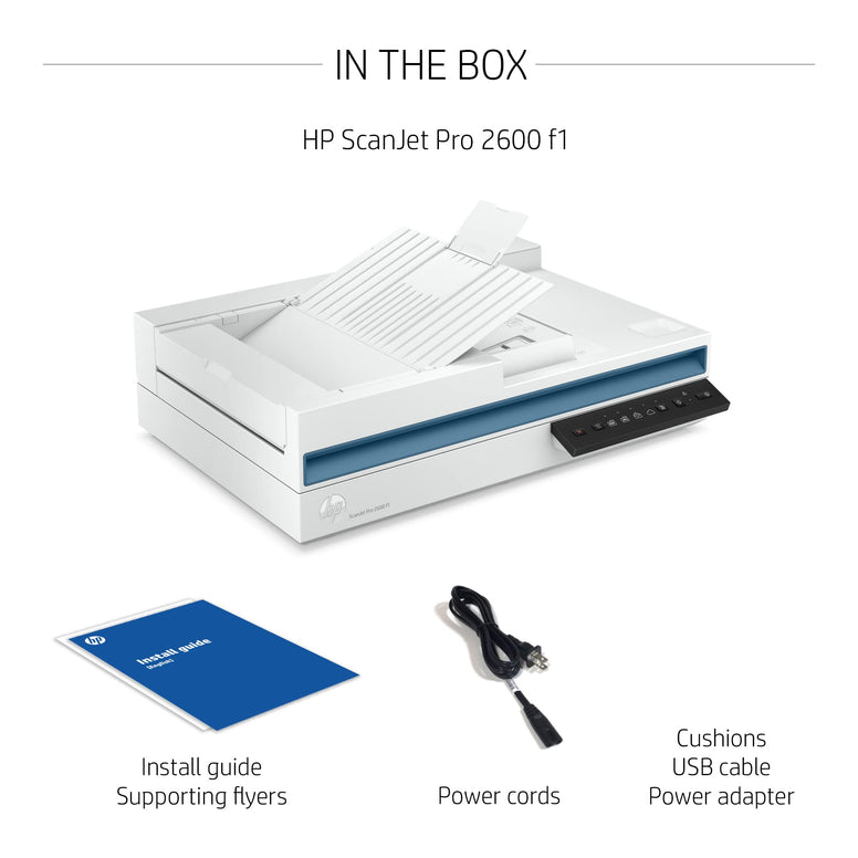 HP ScanJet Pro 2600 f1, Fast 2-Sided scanning and auto Document Feeder (20G05A)