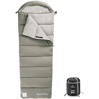 Naturehike Envelop washable cotton sleeping bag with hood green M400