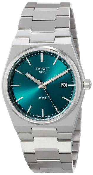 Tissot Mens PRX 316L Stainless Steel case Quartz Watch, Grey, Stainless Steel, 12 (T1374101109100), Grey, Quartz Watch