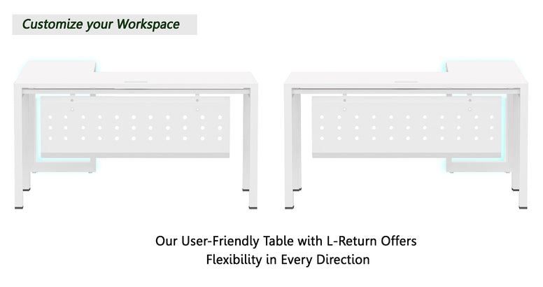 Mahmayi Figura 72-18L Modern Workstation - Multi-Functional MDF Desk with Smart Cable Management, Secure & Robust - Ideal for Home and Office Use (Without Drawer)(180cm, White)