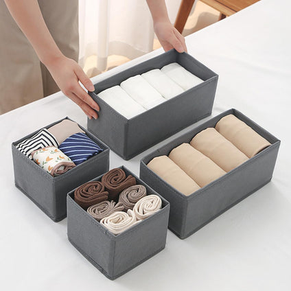 ECVV 6PCS Drawer Organizer for Clothing Foldable Cloth Drawer Dividers, Washable Closet Organizer and Storage Bins for Clothes Underwear Pants Socks