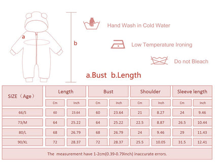 Maeau Unisex Baby Hooded Winter Snowsuit Infant Warm Puffer Jumpsuit Romper Jacket 3-9 Months