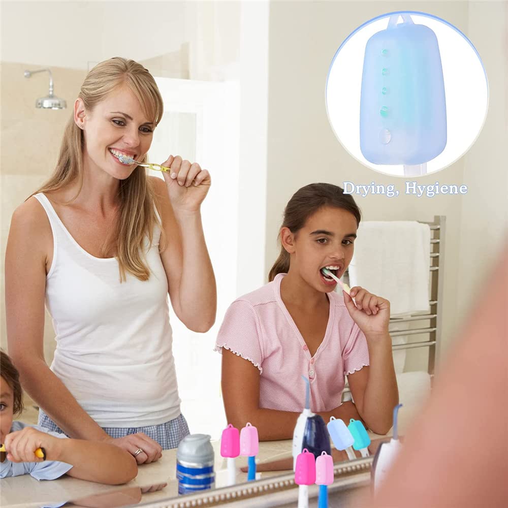 Toothbrush Protective Cover, ELECDON 5 Pack Travel Toothbrush Holders Portable Toothbrush Head Covers Colorful Toothbrush Cap Covers Toothbrush Travel Containers Silicone Toothbrush Covers Toothbrush