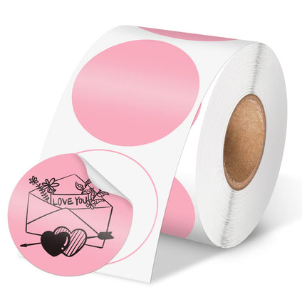 Phomemo 2 Inch Pink Circle Thermal Sticker Labels, Self-Adhesive Round Direct Sticker Labels, Multi-Purpose Sticker Labels for DIY Logo Design, QR Code, Name Tag, Inventory-Pink 750 Labels/1 Roll