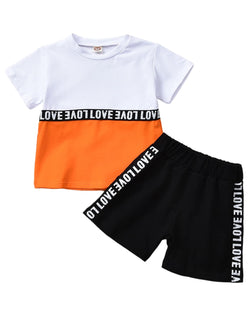 Toddler Baby Boys Summer Clothes Sets T-Shirt Shorts 2 Pieces Outfits Suits (White, 5T)