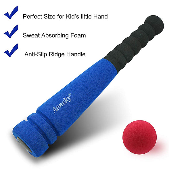 Aoneky Blue 11.8 inch Min Foam Baseball Bat and Ball