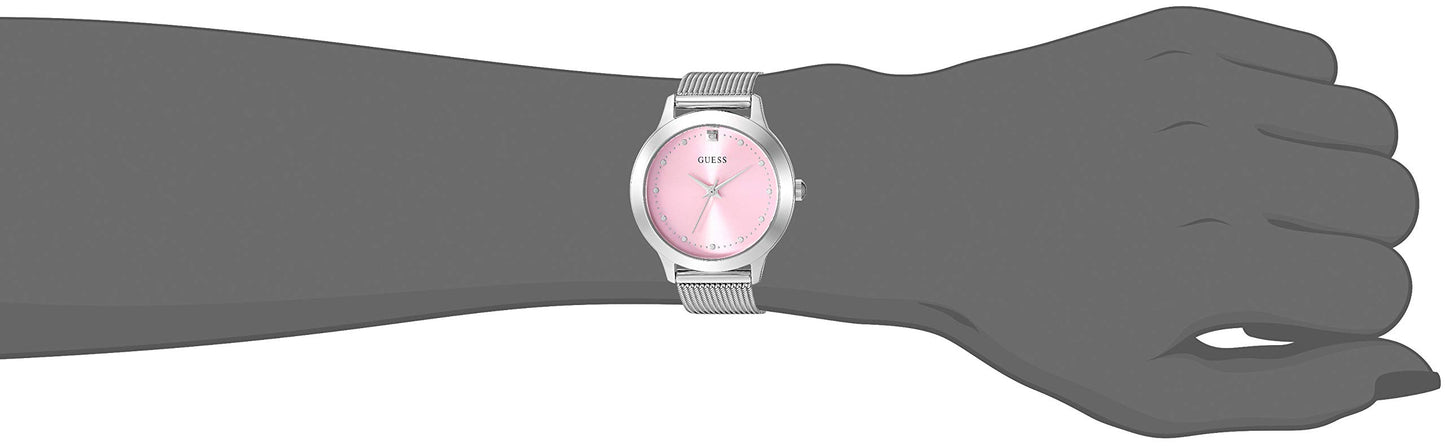 GUESS Women's Quartz Stainless-Steel Strap, Silver, Casual Watch