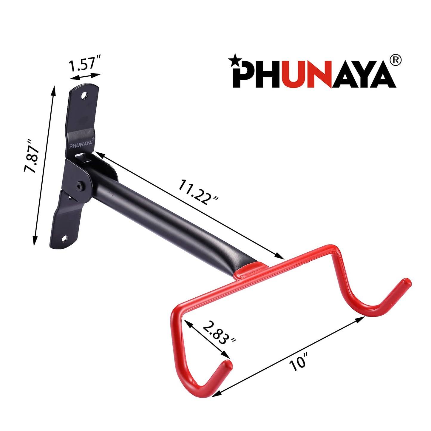 PHUNAYA Bike Hanger Wall Mount Bike Hook Horizontal Foldable Bicycle Holder Garage Bike Storage Bicycle Hoist Heavy Duty Screws