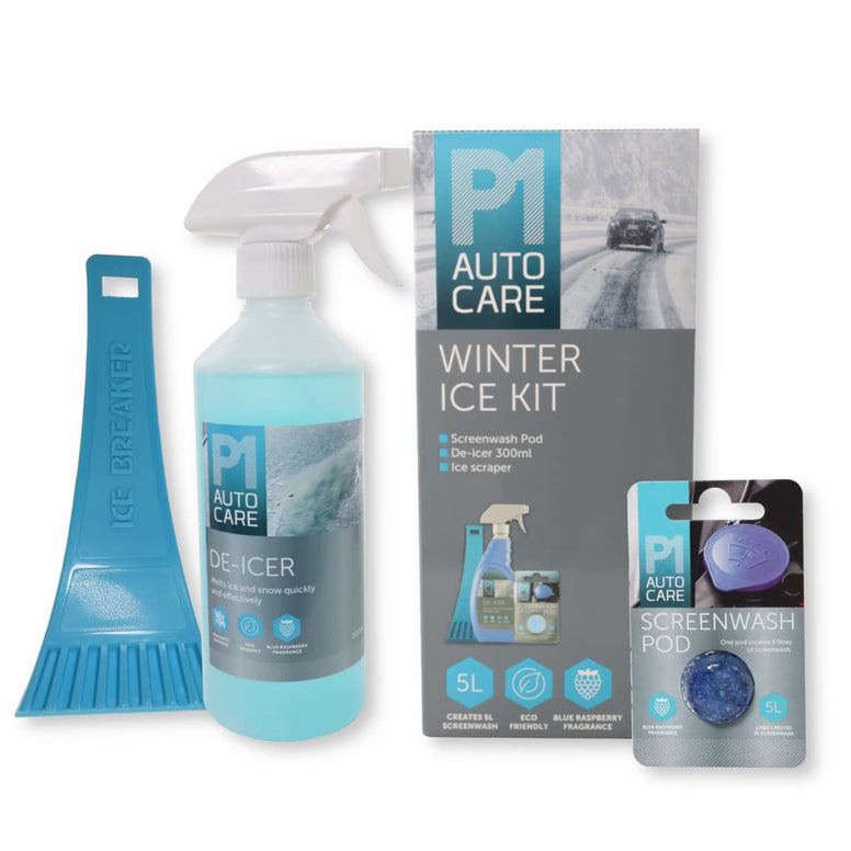 R&C Components Ltd Car Winter De Icer Kit - 300ml Trigger Spray De Icer, Ice Sc, 5L Screenwash Tablet/Pod - Nice Rasperry Smell