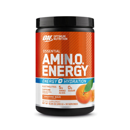 Optimum Nutrition (ON) Amino Energy Plus Electrolytes Powder - Pre Workout, Bcaas, Amino Acids, Keto Friendly, Anytime Energy Powder - Tangerine Wave, 285 G, 30 Servings