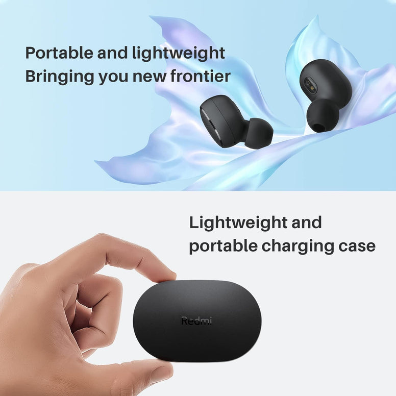 Xiaomi Redmi Buds Essential Black 7.2mm dynamic driver HD Sound Quality 2 adaptive mode IPX4 water-resistant Up to 18h long battery life Black, Black, Redmi Buds Essential Approx. 35g, Wireless