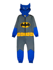 DC Comics Boys or Girls Batman Hooded Onesie with Detachable Cape, Blue/Grey, Age 2-3 Years