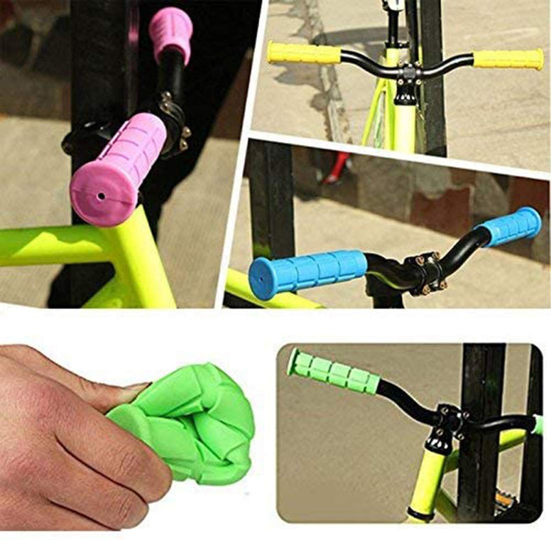 Bicycle Handle Bar Grips DELFINO 4 Pairs Bicycle Handle Bar Grips Mushroom Grips for BMX/MTB/Road Mountain/Boys and Girls Kids Bikes, 4 Colors, Black, Blue, Pink, Purple