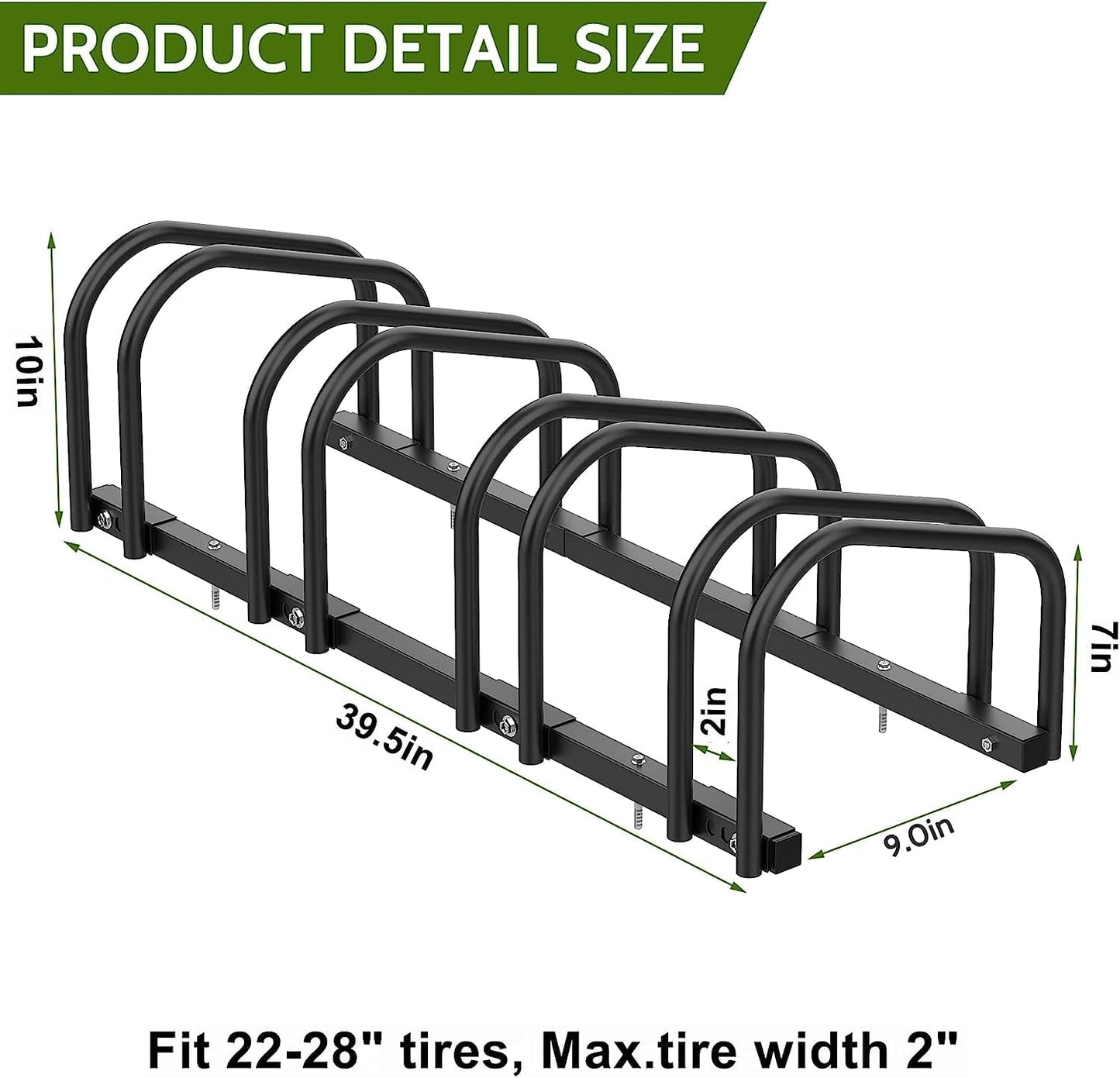 SKADE Bike Floor Rack Stand for 4 Bikes,Steel Bicycle Storage Organizer,Parking Holder for Garage and Home,Indoor and Outdoor,100cm*33 * 26cm