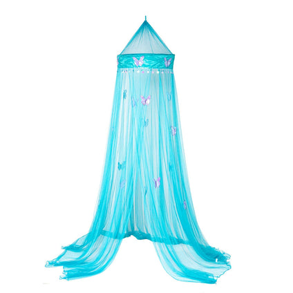 (Teal Blue) - OctoRose Butterfly Bed Canopy Mosquito NET Crib Twin Full Queen King (Teal Blue)