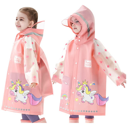 Kids Raincoats Waterproof Rain Jacket Hooded Rain Poncho Toddler Boys Girls Rain Suit Reusable Rainwear for 1-2 Y