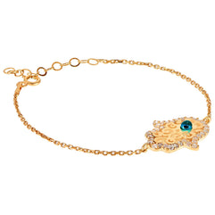 Alwan Silver (Rose Gold Plated) Bracelet with Hamsa for Women - EE2595BWR