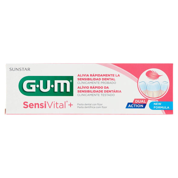 Gum Sensivital+ Gentle Toothpaste - Alcohol Free- Plaque Removal-Cavity Protection - Protects and fortifies dentine - Gentle on Teeths and Gums- Reduces Irritations- Enamel Remineralisation- 75ML