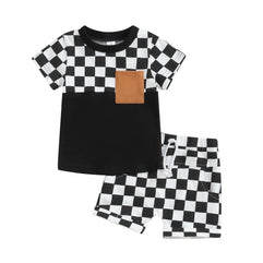 ZAXARRA Baby Boy Summer Clothes Contrast Color Short Sleeves Baby T-Shirts + Baby Shorts Infant Boy Outfits with Pocket 0-6M