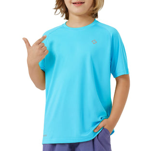 NAVISKIN Boy's UPF 50+ Long Sleeve Shirts Rash Guard Swim Shirts Youth Lightweight Quick Dry Hiking Shirts