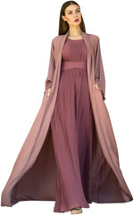 Nukhbaa Womens Abaya Made With Fine Fabric, Comes With Matching Hijab AJ1672A