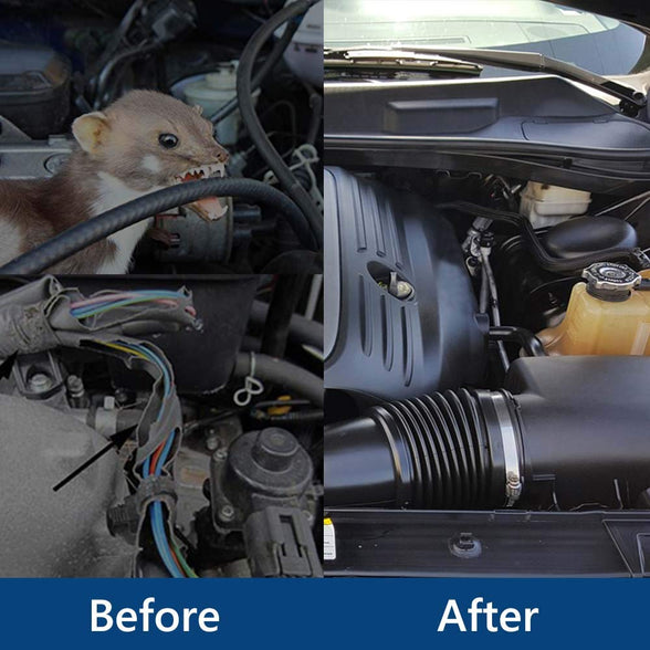 Angveirt Rodent Repellent for Car Engine Ultrasonic Mouse Repellent Rat Deterrent for Car Under Hood Animal Repeller Vehicle Wires RV Protection Pest Control for 12V 24V Car Battery Grey, 2 Pack