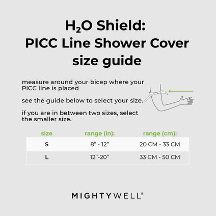 Mighty Well H2O Shield PICC Line Shower Cover, Reusable Waterproof PICC Line Covers | Ocean, Large/X-Large