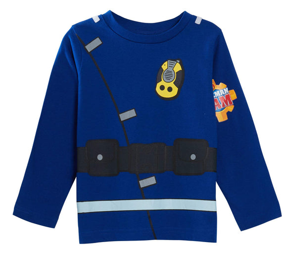 Fireman Sam Boys Novelty Dress Up Pyjamas Kids Full Length Character Pjs Size 2-3 Years