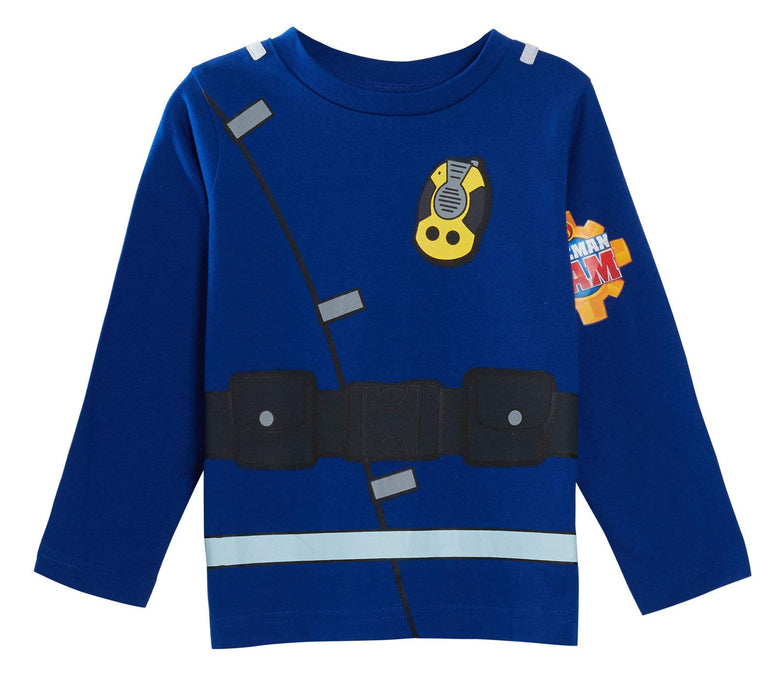Fireman Sam Boys Novelty Dress Up Pyjamas Kids Full Length Character Pjs Size 2-3 Years