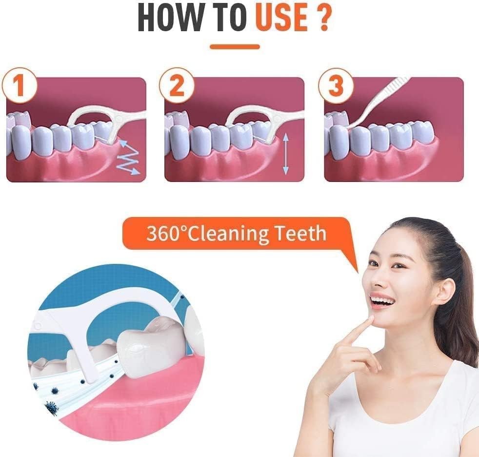 Y-Kelin Dental floss-100 pcs dental floss toothpick,teeth stick,tooth picks,floss picks,teeth cleaning (100 picks)