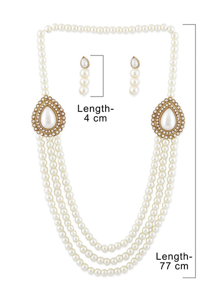 Zaveri Pearls Grand Moti Rani Haar Necklace Set For Women (White) (Zpfk4137)