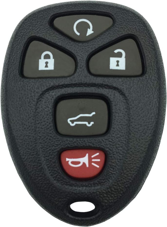 Replacement Keyless Entry Remote Key Fob Shell Case with 5 Button Fit for Chevy Suburban Tahoe Traverse/GMC Acadia Yukon/Cadillac Escalade SRX/Buick Enclave/Saturn Outlook 2007 2008 2009 2010