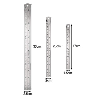 3 Pieces Stainless Steel Ruler 6/8/12 Inch Metal Metric and Imperial Rulers Kit with 1 Piece 200cm/79in Soft Tape Measure for School, Office, Home, Architect, Engineers, Craft