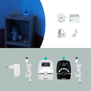 Babymoov Premium Care Baby Monitor Audio, 1400 m long range, with 2 way talkback, night light, temperature, lullabies, VOX