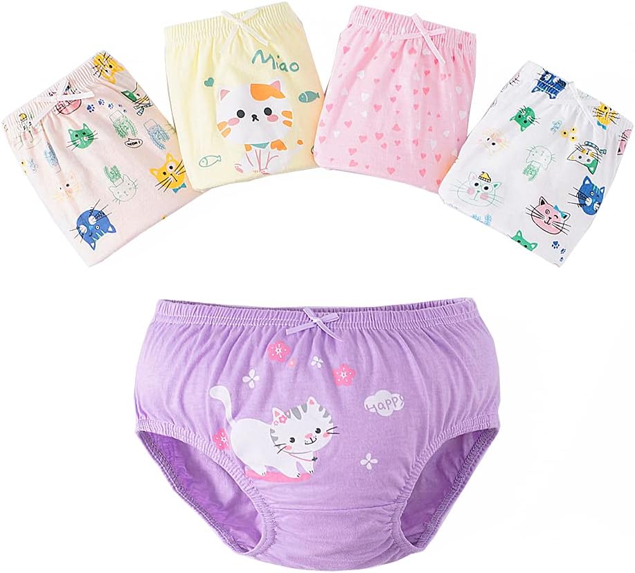 CHUNG Toddlers Little Girls Cotton Briefs Panties Pack of 5/6 Print Underwear 2-3Years