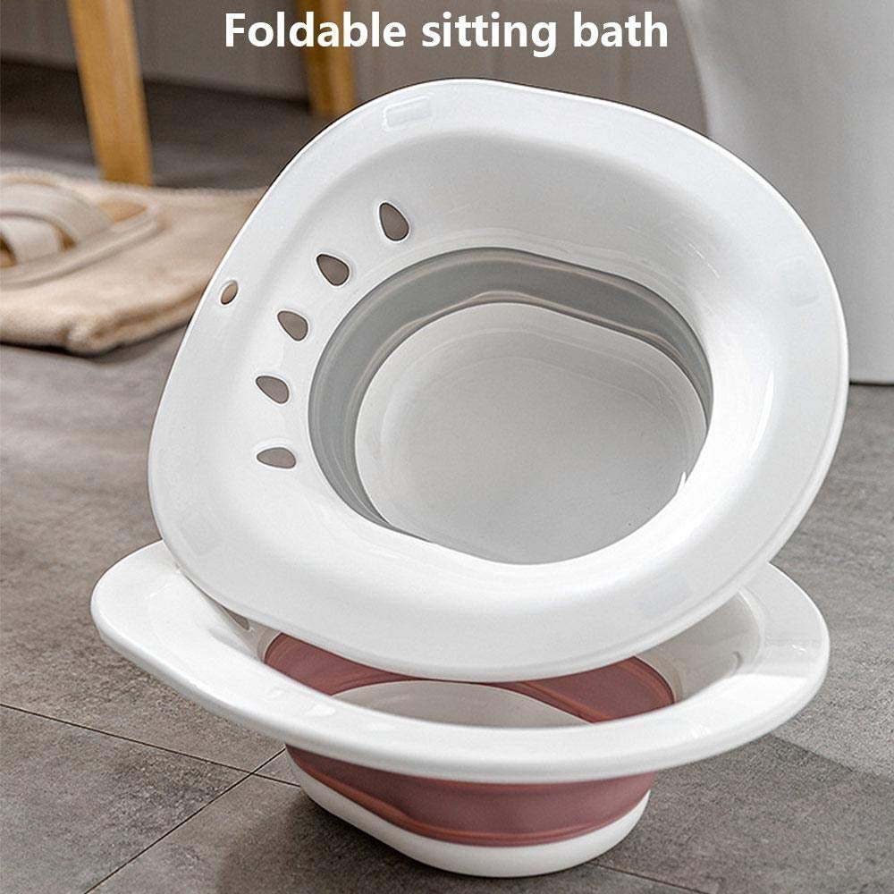 Sitz Bath, Squat Free Sitz Bath, for Postpartum Care, Anal Postoperative Care Basin, for Hemorrhoids and Perineum Treatment, Alleviate Vaginal or Anal Inflammation, Foldable Easy to Store(Gray)