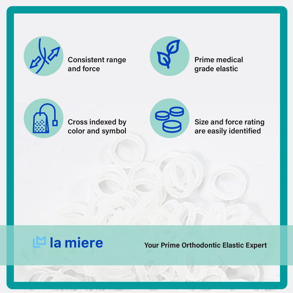 100 orthodontic elastic (Medium 1/4'', Clear)